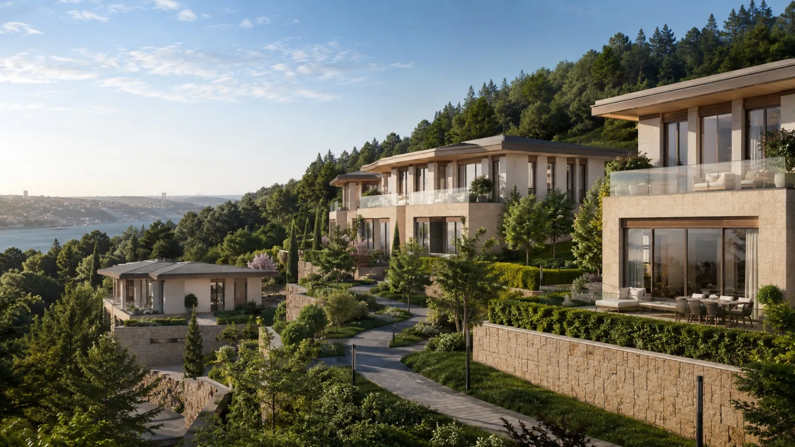 Beykoz Karlıtepe hillside residences overlooking the Bosphorus